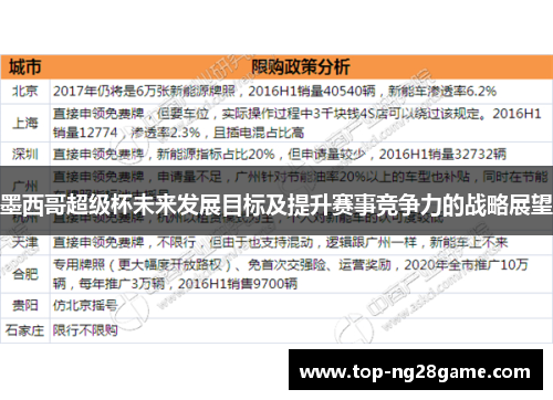 墨西哥超级杯未来发展目标及提升赛事竞争力的战略展望