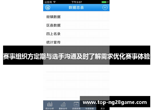 赛事组织方定期与选手沟通及时了解需求优化赛事体验