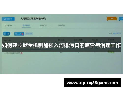 如何建立健全机制加强入河排污口的监管与治理工作