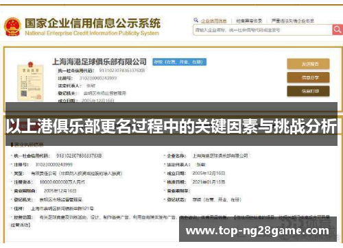 以上港俱乐部更名过程中的关键因素与挑战分析